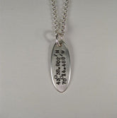 Sterling Silver Small Vertical Tag Necklace w/ lat and long-Elizabeth Prior